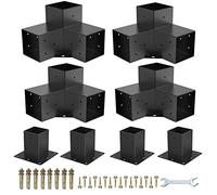 Pergola Brackets 4x4Woodworks Pergola kit Modular Modern Outdoor pergola Hardware Kit DIY Elevated Wood Stand kit Includes 4 Bracket Shoulders 4 Boots for 4x4 (Actual: 3.5x3.5 Inch) Lumber