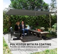 Outsunny Pergola Shade Cover Replacement Canopy for 4 x 3(m) Pergola, Light Grey, Grey