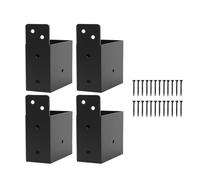Pergola Connector Brackets Heavy Duty Carbon Steel Post Mount for 2x4 Lumber Railing Deck Gazebo Patio Outdoor Furniture Black 4 Pack