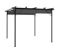 Pergola Cream White 3x3m Retractable Polyester Roof Powder-Coated Steel Outdoors