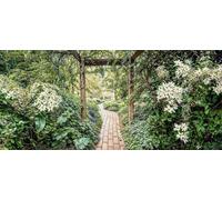 Pergola Garden Path Mural, Tapestry & Curtain Waterproof Mural Outdoor Wall Hanging, Flower Garden Wall Art, Fence Decoration & Outdoor Tapestry W157.48 inches x H70.87 Inches