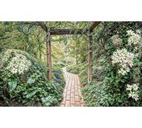 Pergola Garden Path Mural, Tapestry & Curtain Waterproof Mural Outdoor Wall Hanging, Flower Garden Wall Art, Fence Decoration & Outdoor Tapestry W118.11 inches x H70.87 Inches