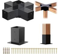 Pergola Kit, 5 Way Pergola Bracket Set, Powder-Coated Pergola Brackets 4" x 4" (Actual: 3.5x3.5 Inch), Pergola Hardware for Outdoor Wood Pergolas, Gazebo, Sheds (2 pcs)
