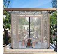 Pergola Patio Gazebo Porch Pvc Transparent Tarpaulin Side Panels,Outdoor Clear Heavy Duty Tarp with Zipper Door,100% Uv & Weather Resistant,Custom Size Tarps,400g/㎡,WxH-2.3x2.1m/7.5x6.9ft