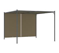 vidaXL Garden Pergola with Retractable Roof 3x3 m Taupe 180 g/m?, Brown