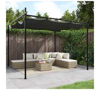 Pergola Retractable Roof Anthracite 295x292x230cm Outdoor Polyester Steel/Alu