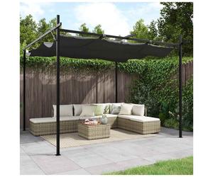 Pergola Retractable Roof Anthracite 295x292x230cm Outdoor Polyester Steel/Alu