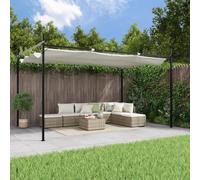 Pergola Retractable Roof Cream 395x292x230 cm Steel-Alu Frame Polyester