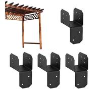 Pergola Roof Brackets - Roof Tie Header | Joint Post Connector | 4-Piece Heavy-Duty Steel Beam Anchoring Connector for Fixing Beams in Wooden Pergolas, Barn Carport Garden Yard 3.8x5cm, 7.6x8.9cm