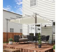 Pergola Shade Cover for 3 x 3(m) Pergola, Replacement Canopy Fabric Outsunny Cream One Size