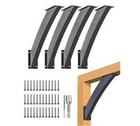 Pergola Support Bracket Heavy Duty Angle Bracket,4-Pack Black | Suitable for 4x4'' Posts, Cabins, gazebos, porches, awnings, Outdoor patios, wall-Mounted L-Shaped Support Hardware