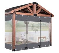 Pergola Transparent Tarpaulin Side Panels, Outdoor Clear Waterproof Tarp Curtain, With Zip, Rain Curtain, PVC Plastic Tarp Cover Sheet, With Grommets, Customisable ( Color : LxH , Size : 200x250cm(6.6