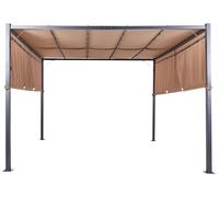 Gazebo LED PARGA Metal 310 cm 310 cm Brown
