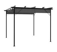 vidaXL Pergola with Retractable Roof Anthracite Steel 180 g/m² Garden Canopy