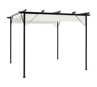 vidaXL Pergola with Retractable Roof Anthracite Steel 180 g/m² Garden Canopy