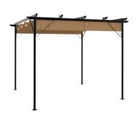 Pergola With Retractable Roof Taupe 3X3 M Steel 180 G/ma