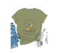 Perhaps You were Created for Such A Time As This Shirt V Neck Tshirt Green