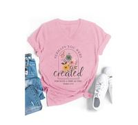 Perhaps You were Created for Such A Time As This Shirt V Neck Tshirt Pink