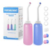 Peri Bottle Postpartum 2 Pack, RUFCRIL 500ml Perineal Wash Bottle, Portable Bidet with Carry Bags, Boilable TPE & Leak-Proof Sealing Rings, Postpartum Essentials for Perineal Care, Hospital Bag
