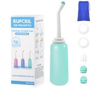 Peri Bottle Postpartum, RUFCRIL 500ml Perineal Wash Bottle, Portable Bidet with Carry Bag, Boilable TPE & 2 Leak-Proof Sealing Rings, Postpartum Essentials for Perineal Care, Hospital Bag, Green
