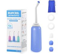 Peri Bottle Postpartum, RUFCRIL 500ml Perineal Wash Bottle, Portable Bidet with Carry Bag, Boilable TPE & 2 Leak-Proof Sealing Rings, Postpartum Essentials for Perineal Care, Hospital Bag, Blue