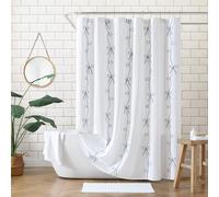 Peri Home 100% Cotton Fabric Shower Curtain for Bathroom, 72 x 72 inches, Blue Sasha Bows