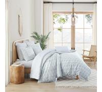 Peri Home Comforter and Sham Set, Cotton, Blue Ikat Eyelet, King