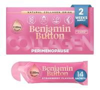 Peri-Menopause Collagen 12000mg - 14x Marine Collagen Liquid Sachets with Chasteberry, Reishi, Inositol, Vitamins C, D3, K2, Biotin & Zinc - Skin, Hormonal & Mood Support -Strawberry Benjamin Button®
