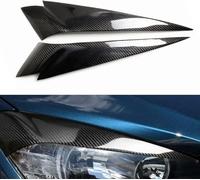 PERIA 2pcs Front Headlight Eyebrow Eyelid Trims Cover For BMW X1 E84 2009-2014,Car Protection Lastic Eyebrow Headlamp Sticker, 1 Pair Carbon fibre pattern