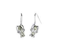 Peridot Frog Dangle Earrings Ojewellery Silver One Size