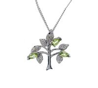 Peridot Tree of Life Pendant Necklace Ojewellery Silver 18 inches