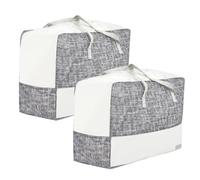 Periea 2 Pack Ariana 92L Extra Large Universal Storage Bag, Moving House Bag For Clothes, Bedding & Blankets, Grey Tweed
