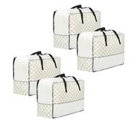 Periea 4 Pack Ariana 92L Extra Large Universal Storage Bag, Moving House Bag For Clothes, Bedding & Blankets, Black Dot