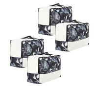 Periea 4 Pack Ariana 92L Extra Large Universal Storage Bag, Moving House Bag For Clothes, Bedding & Blankets, Black Grey Floral