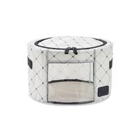 Periea 'abby' Round Home Storage Boxes With Zip Lids, Front Window & Folding Steel Frame - Black Dot - Small