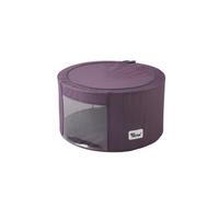 Periea 'abby' Round Home Storage Boxes With Zip Lids, Front Window & Folding Steel Frame - Eggplant - Medium