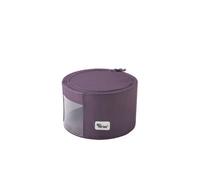 Periea 'abby' Round Home Storage Boxes With Zip Lids, Front Window & Folding Steel Frame - Eggplant - Small