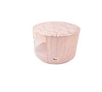 Periea 'abby' Round Home Storage Boxes With Zip Lids, Front Window & Folding Steel Frame - Rose Gold - Medium