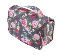 Periea Amelia Hanging Travel Wash Bag For Toiletries & Cosmetics Toiletry Organiser, Grey Floral