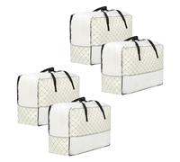 Periea Ariana Extra Large Clothes Storage Bags 92L - Strong Zip Storage Bags for Clothes, Bedding & Blankets with Handles & Clear Window - Moving House & Home Storage