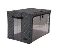 Periea Beau Folding Collapsible Stackable Fabric Home Storage Boxes With Steel Frames - Black Diamonds - Jumbo