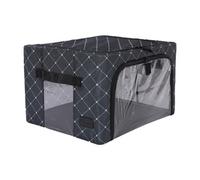 Periea Beau Folding Collapsible Stackable Fabric Home Storage Boxes With Steel Frames - Black Diamonds - Small