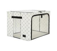 Periea Beau Folding Collapsible Stackable Fabric Home Storage Boxes With Steel Frames - Black Dots - Large