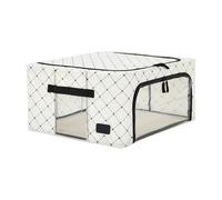 Periea Beau Folding Collapsible Stackable Fabric Home Storage Boxes With Steel Frames - Black Dots - Medium