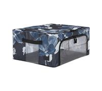 Periea Beau Folding Collapsible Stackable Fabric Home Storage Boxes With Steel Frames - Black Grey Floral - Medium