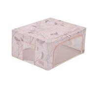 Periea Beau Folding Collapsible Stackable Fabric Home Storage Boxes With Steel Frames - Blush Birds - Medium