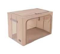 Periea Beau Folding Collapsible Stackable Fabric Home Storage Boxes With Steel Frames - Camel - Jumbo