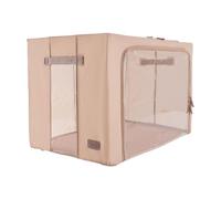 Periea ‘Beau’ Folding Collapsible Stackable Fabric Home Storage Boxes with Steel Frames (Camel, Jumbo)