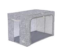 Periea ‘Beau’ Folding Collapsible Stackable Fabric Home Storage Boxes with Steel Frames (Grey Tweed, Jumbo)