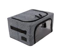 Periea Beau Folding Collapsible Stackable Fabric Home Storage Boxes With Steel Frames - Herringbone - Compact